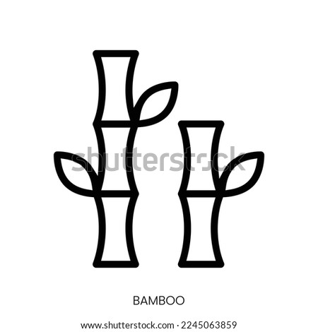 bamboo icon. Line Art Style Design Isolated On White Background