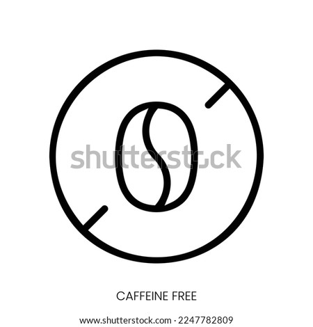 caffeine free icon. Line Art Style Design Isolated On White Background