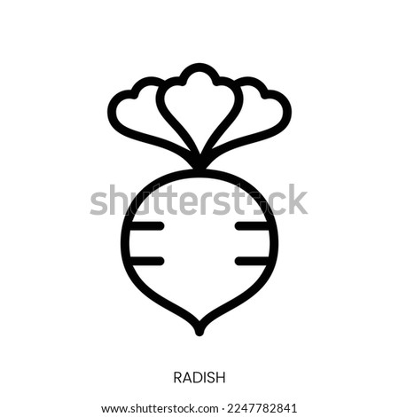 radish icon. Line Art Style Design Isolated On White Background