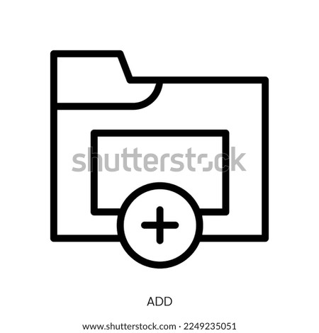 add icon. Line Art Style Design Isolated On White Background