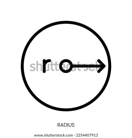 radius icon. Line Art Style Design Isolated On White Background