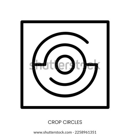 crop circles icon. Line Art Style Design Isolated On White Background