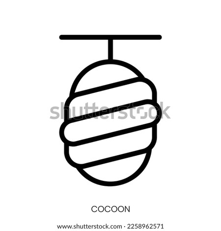 cocoon icon. Line Art Style Design Isolated On White Background