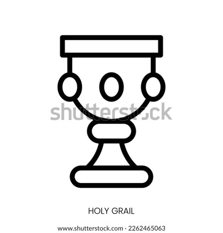 holy grail icon. Line Art Style Design Isolated On White Background