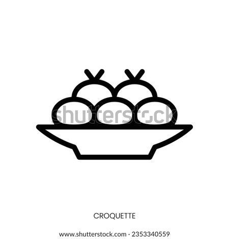 croquette icon. Line Art Style Design Isolated On White Background