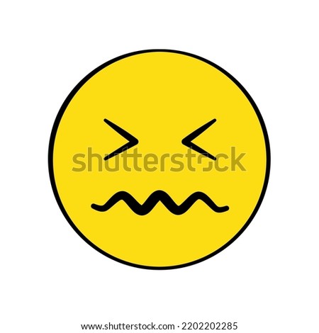 Confounded face emoji. Vector illustration 