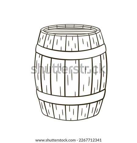 Barrel outline. Icon. Cartoon. Vector illustration. Isolated on white background