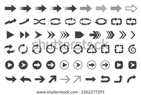 Various monochrome arrow icon sets