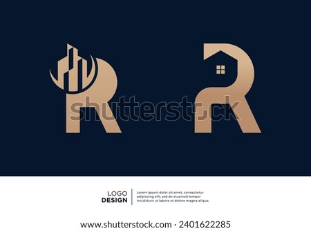 Collection of architectural building letter R logo designs.