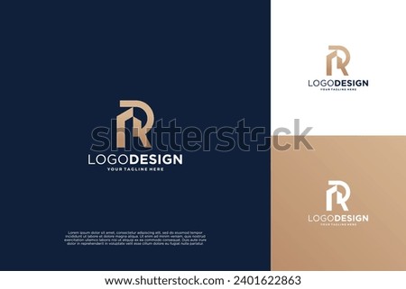 Letter R building logo design. Symbol for real estate, building, residence.