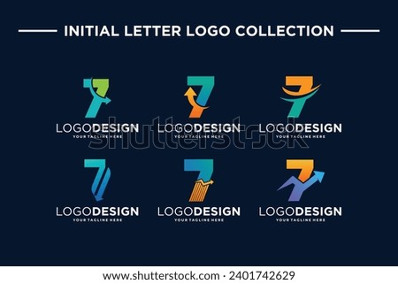 Collection of number 7 Logo designs for finance and business investment