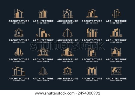 Building architecture logo design collection