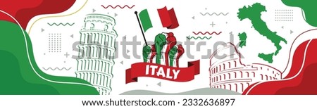 Italy banner design with fist and flag