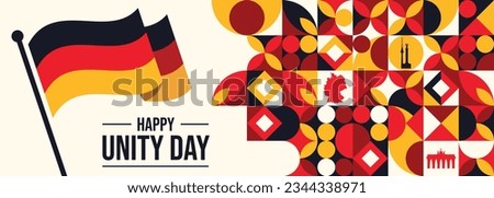 Germany unity day banner with flag