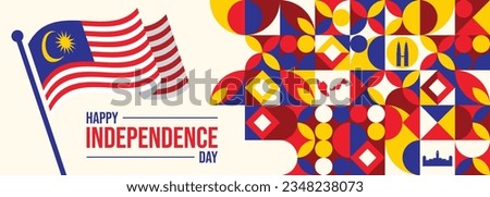 Malaysia INDEPENDENCE DAY and Malaysia flag translation (31 ogos selamat hari merdeka) vector illustration

