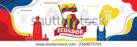 ecuador independence day celebrate banner

