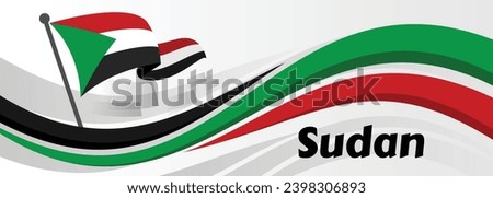 Flag of Sudan. Sudanese Flag. Vector Flag Background. Stock Illustration National Day Banner

