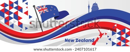 Happy Waitangi Day Vector Illustration on February 6 with New Zealand Flag and Map in National Holiday Flat Cartoon Background Design

