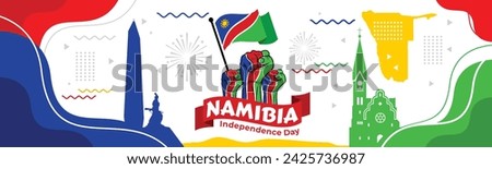 Namibia Independence Day Banner. Namibian holiday celebrated on March 21