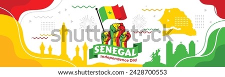 Senegal Independence Day Vector Design For Banner or Background