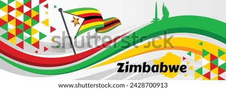 Zimbabwe Independence Day Background. Creative concept for banners, posters and print. Vector illustration