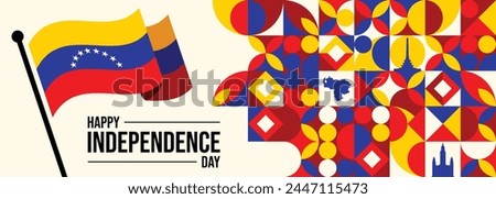 Happy Venezuela Independence Day Vector Illustration on 5 July with Flags, Balloon and Confetti in Memorial Holiday Background Hand Drawn Template

