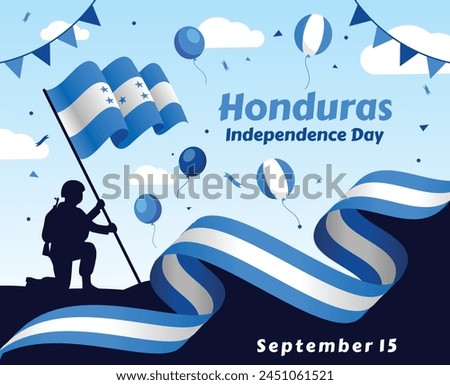 Happy Honduras Independence Day Vector Illustration on September 15 with Waving Flag Background in National Holiday Hand Drawn Templates