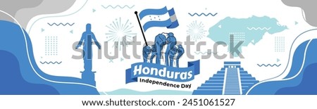 Happy Honduras Independence Day Vector Illustration on September 15 with Waving Flag Background in National Holiday Hand Drawn Templates