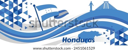 Happy Honduras Independence Day Vector Illustration on September 15 with Waving Flag Background in National Holiday Hand Drawn Templates