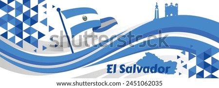 El Salvador Independence Day Banner National holiday celebrated on September 15. Vector template for banner, greeting card, flyer, etc.

