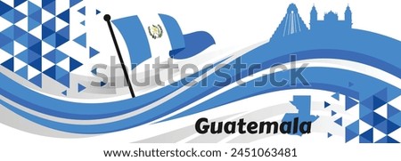 Guatemala Independence Day Vector Illustration on September 15 with Waving Flag Background in National Holiday Flat Cartoon Hand Drawn Templates

