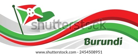 Happy Burundi Independence Day Vector Illustration on 1 July with Waving Flag and Ribbon in National Holiday Flat Cartoon Background

