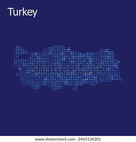 turkey dotted map blue background