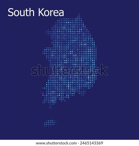 south korea dotted map blue bg