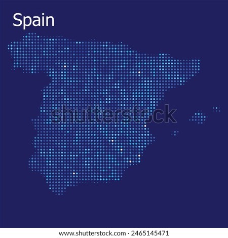 spain dotted map blue bg