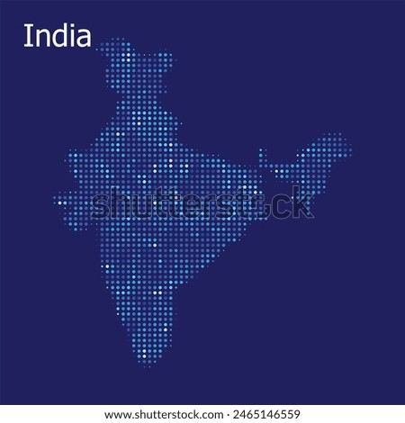 india dotted map blue bg