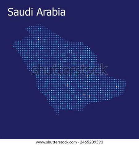 saudi arabia dotted map with blue bg