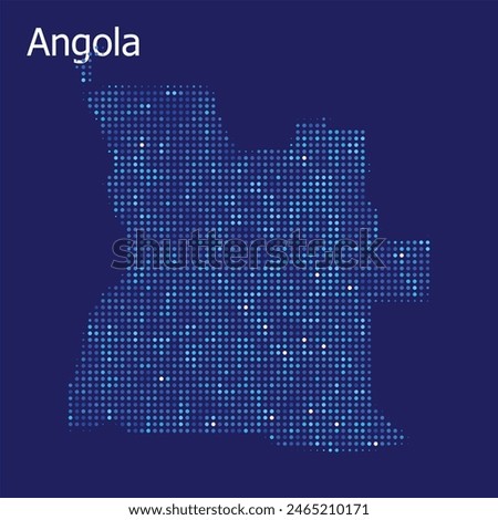 angola dotted map with blue bg