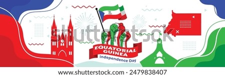 Equatorial Guinea Independence Day Flag Banner, can be used for business designs, presentation designs or any suitable designs.

