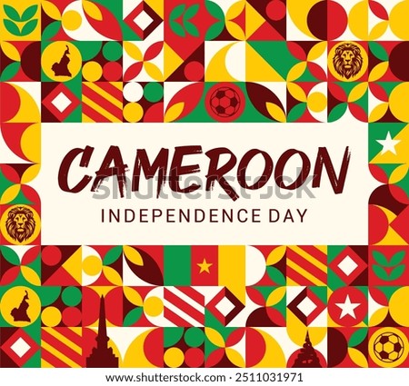 A vector illustration to show Cameroon flag in a celebration backgrounds