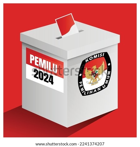 Indonesian election day 2024 box vector red background