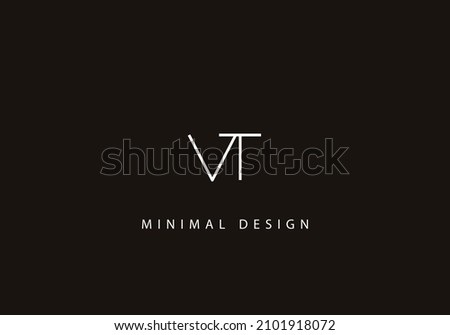 Alphabet letter VT logo design art line