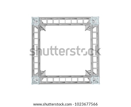 Truss construction. Isolated on white background. 3D Vector illustration. Top view.