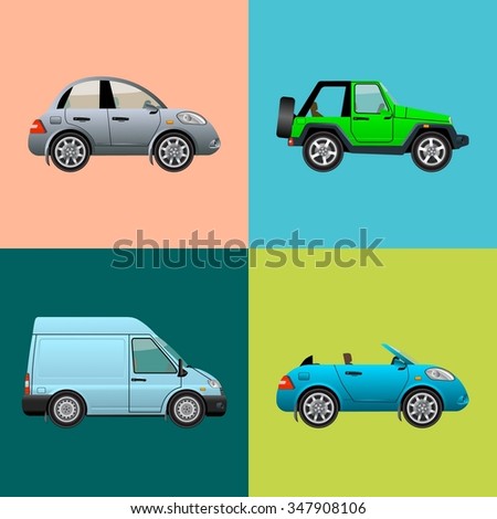 Car Icon Set Isolated. Vector Illustration. - 347908106 : Shutterstock