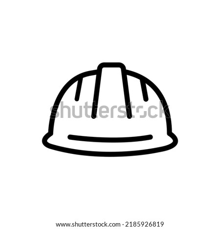 Construction helmet, linear icon. construction worker icon. Thin linear construction worker outline icon isolated on white background.