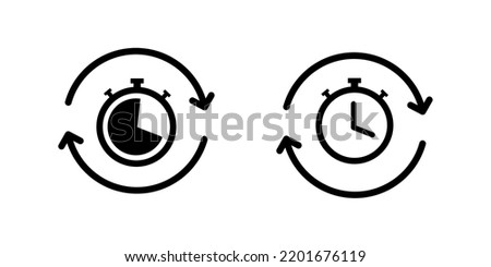 Timer reuse icon. Vector illustration. Quick time icon, fast deadline.