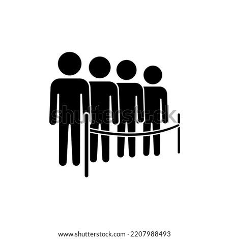 Queue Icon. Line Up or Standing People Illustration As A Simple Vector Sign Trendy Symbol for Design, Websites, Presentation or Mobile Application.