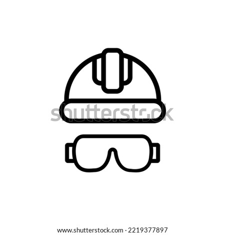 Construction helmet and glasses outline icon. Element of construction icon for mobile concept and web apps. Thin line construction helmet and glasses outline icon can used for web on white background