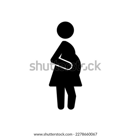 Pregnant woman simple black icon vector illustration