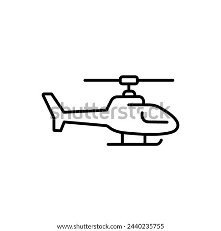 Helicopter line icon, outline vector sign, linear style pictogram isolated on white. Symbol, logo illustration. Editable stroke. Pixel perfect